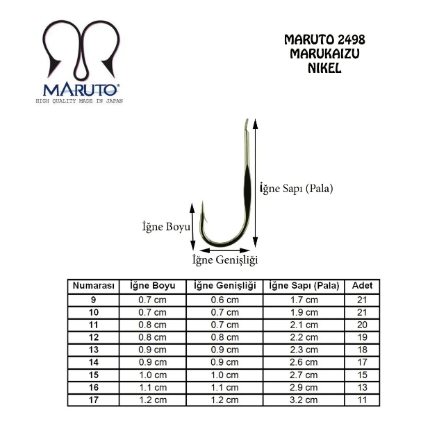 Maruto 2498 Nikel Olta İğnesi - 13 Tekli İğneler