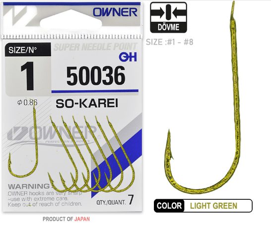Owner 50036 So- Karei Light Green İğne Tekli İğneler