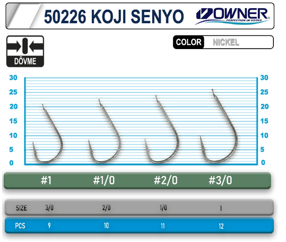 Tekli İğneler Owner 50226 Koji Senyo White İğne