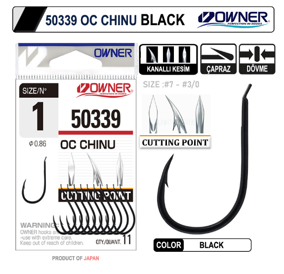 Tekli İğneler Owner 50339 Cut Chinu Black İğne