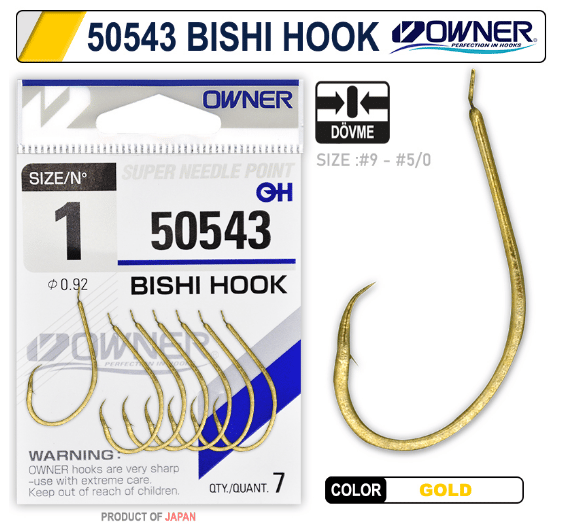 Tekli İğneler Owner 50543 Bishi Hook Gold İğne