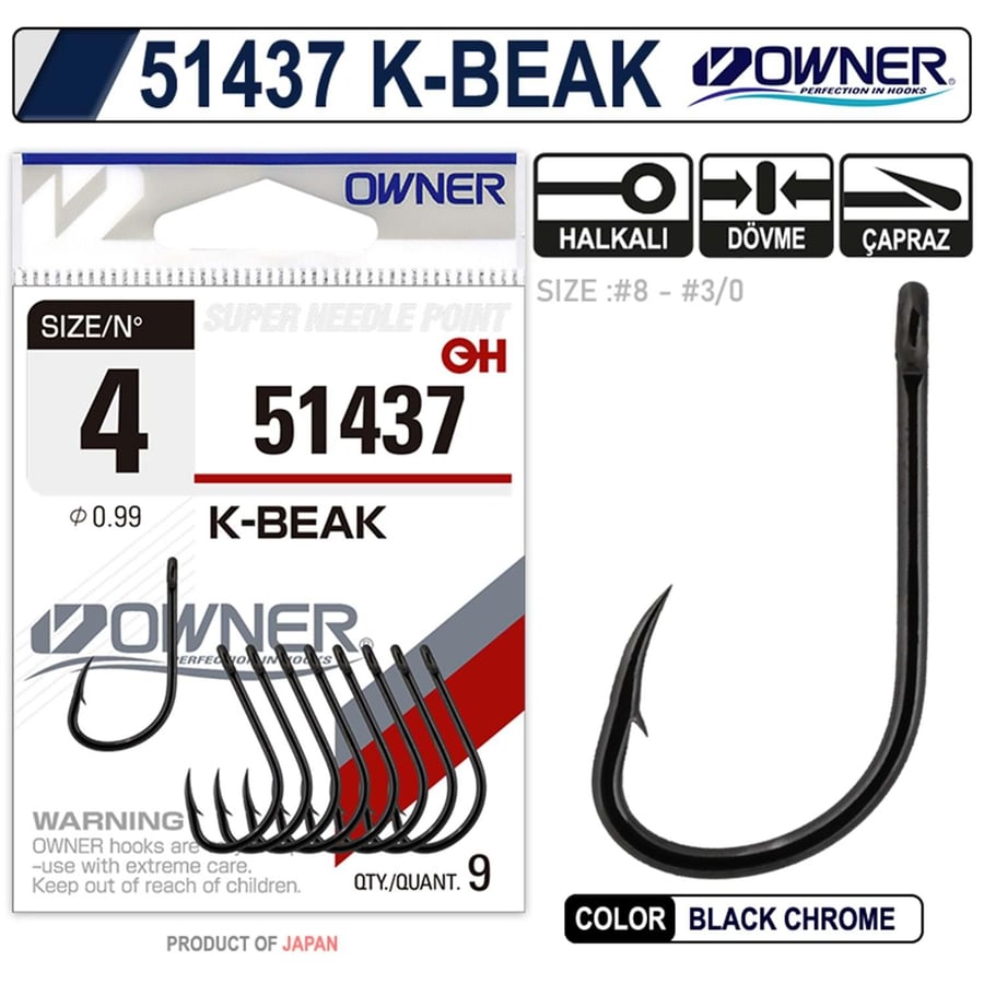 Tekli İğneler Owner 51437 K-Beak Olta İğnesi