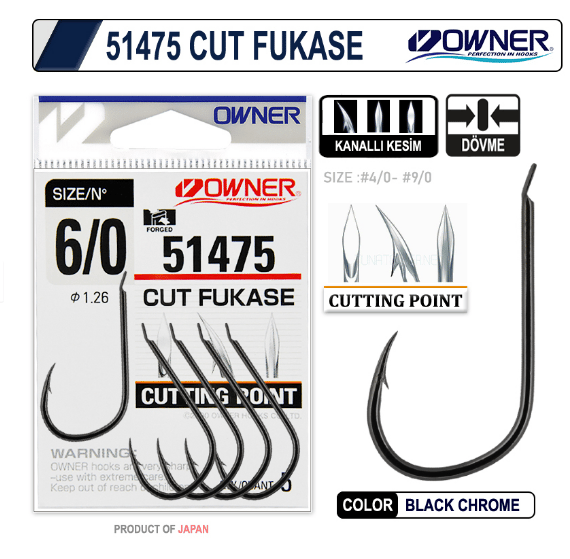 Tekli İğneler Owner 51475 OC Fukase Black Chrome İğne