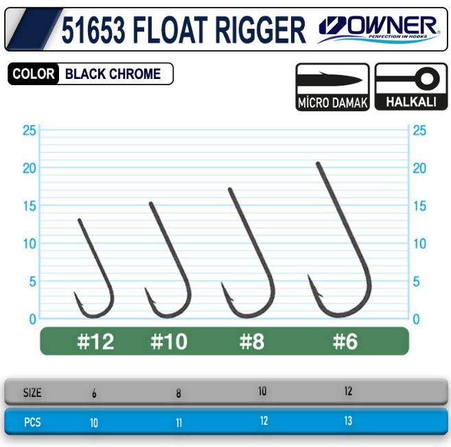 OWNER 51653 MH-12 FLOAT RIGGER - 6 Tekli İğneler