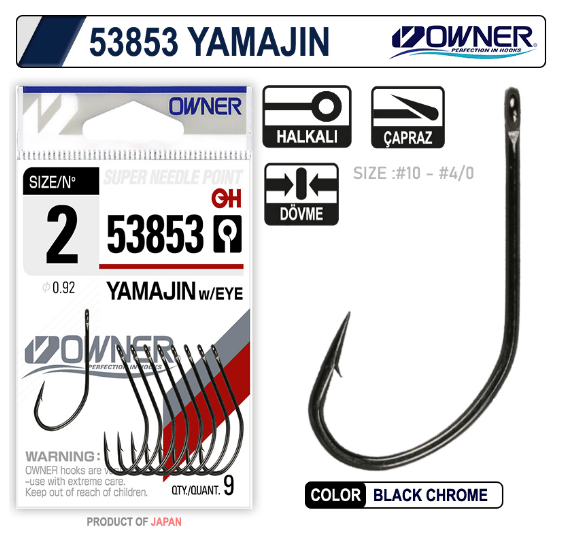 Owner 53853 Yamajin With Eye Black Chrome İğne Tekli İğneler