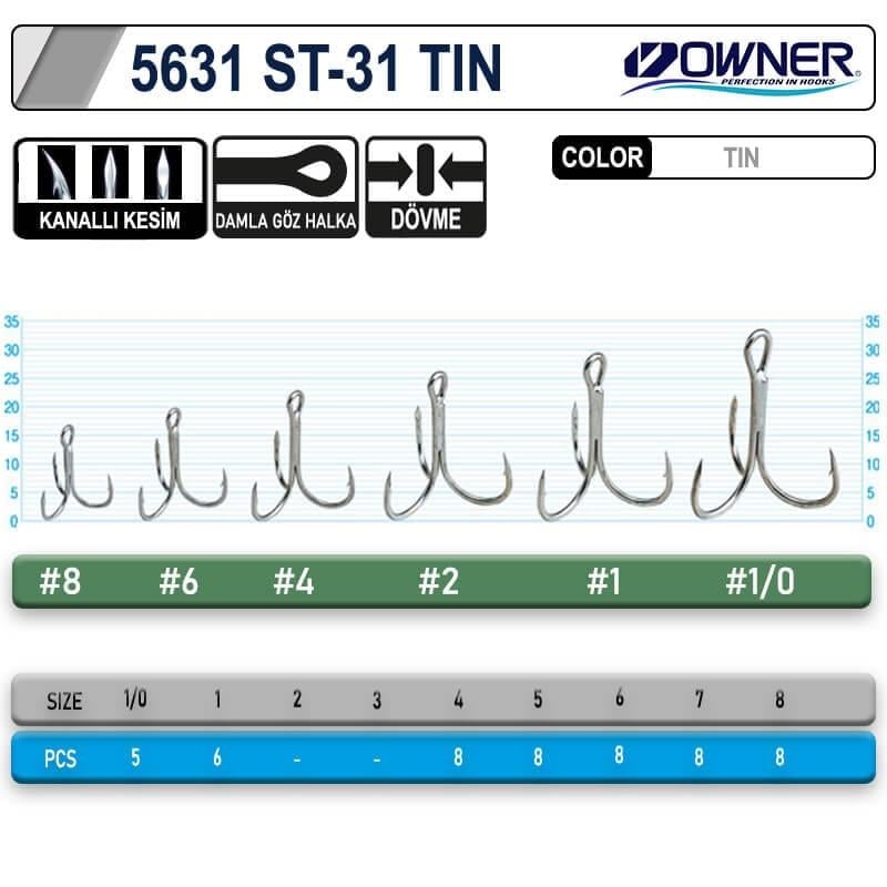 Üçlü İğneler Owner 5631 St-31tn Tin Çarpma İğne - 1