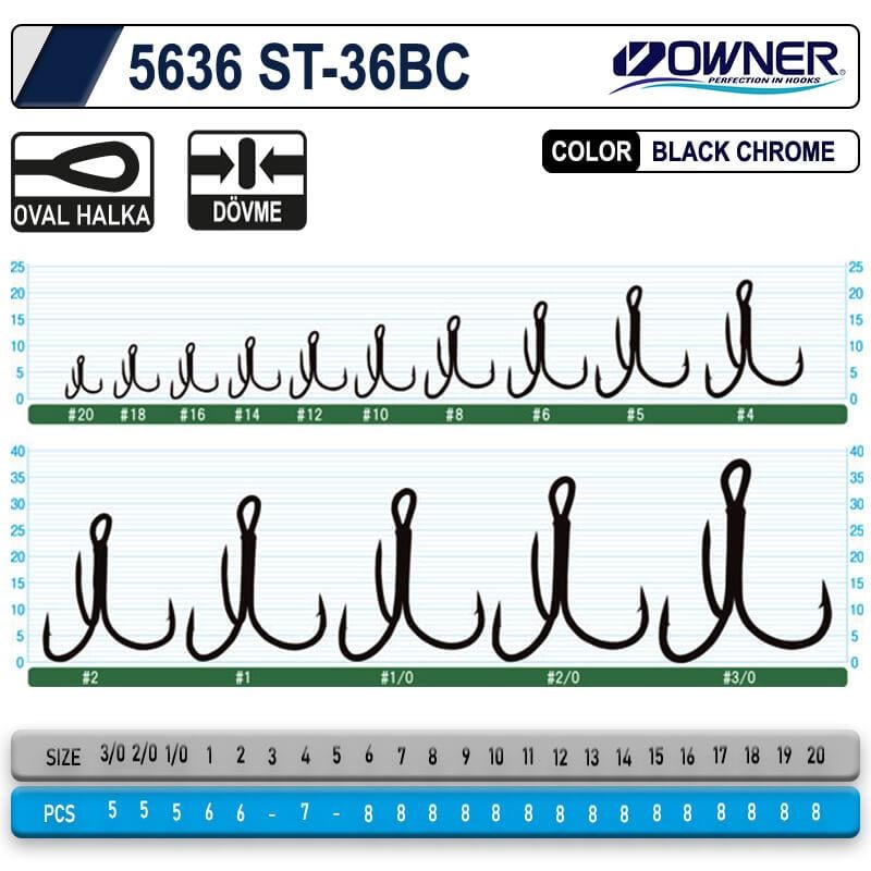 Üçlü İğneler Owner 5636 St-36 Black Chrome Çarpma İğne - 2