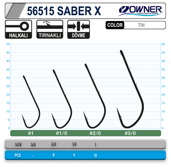 Tekli İğneler Owner 56515 Tachiuo Saber X Tin İğne