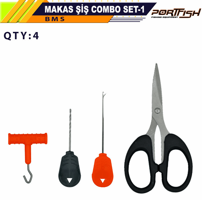 Makas ve Penseler Portfish Makas Şiş Combo Set-1