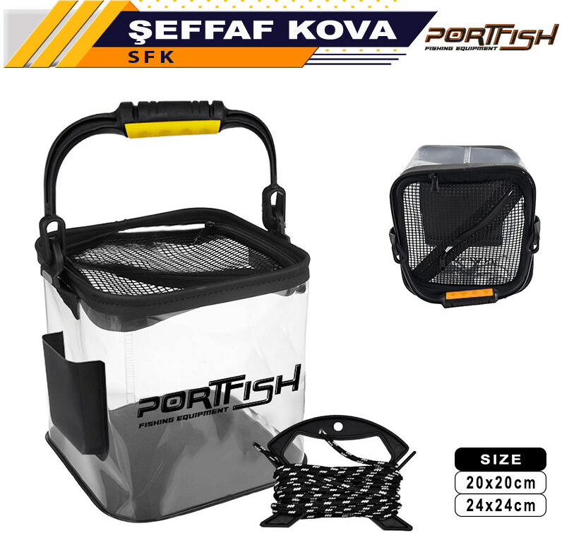 Çanta ve Kutular Portfish Şeffaf Kova 24*24