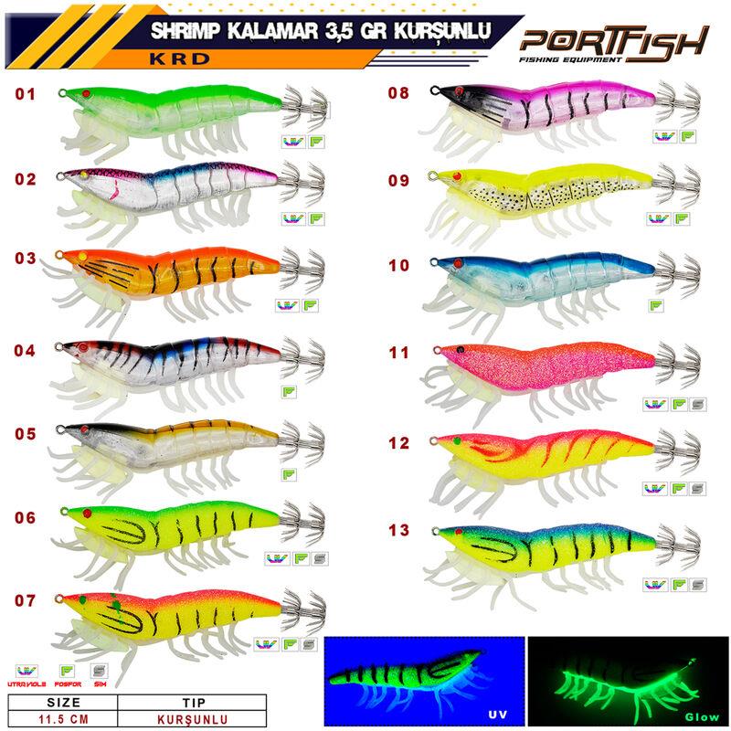 Kalamar Zokaları Portfish Shrimp Kalamar Zokası 3,5 gr Kurşunlu 11,5 cm - 02
