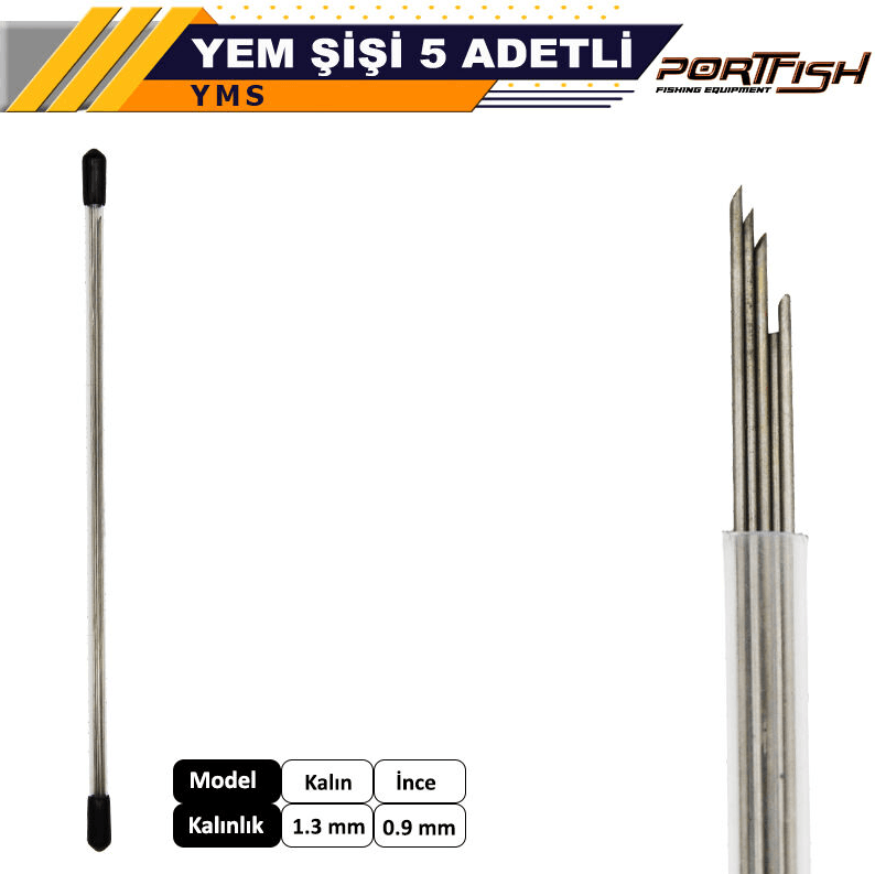 Yem Şişi Portfish Yem Şişi 5 Adetli - İNCE 0.9MM