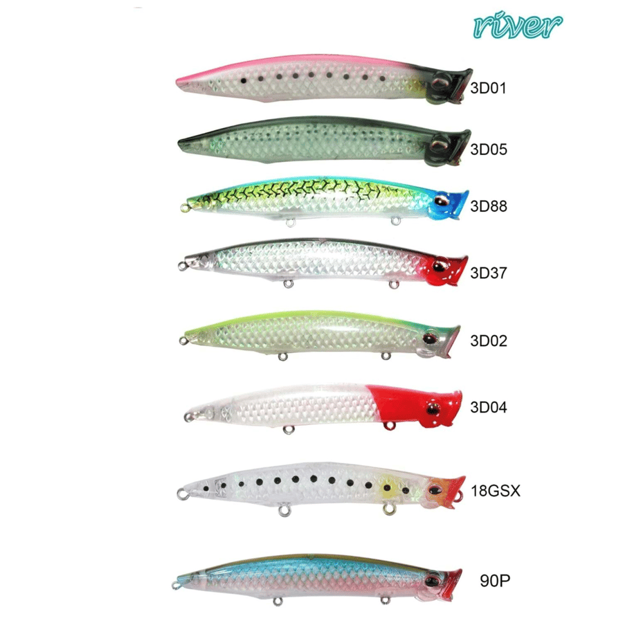 Maket Yemler River Pop'n Catch 3D 125 12.5cm 19Gr Popper