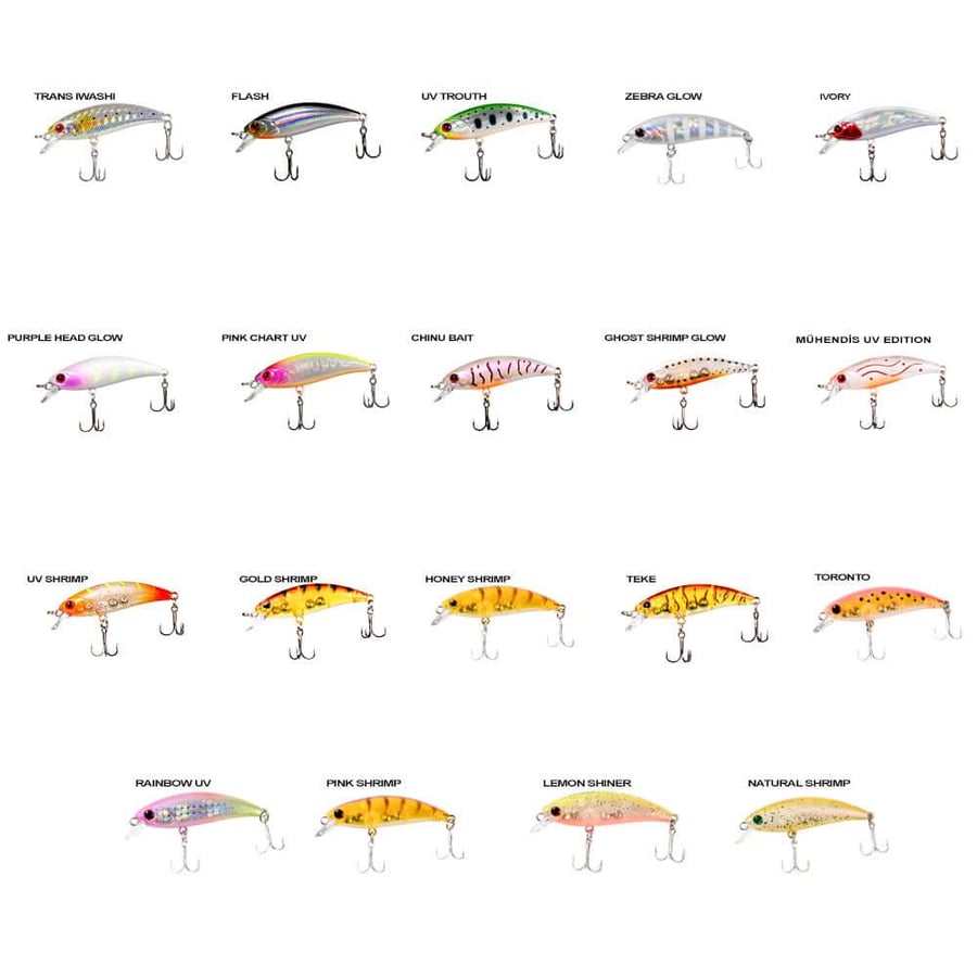 Maket Yemler Ryuji Baby Minnow Sinking 5cm 4.5gr Maket Yem - PURPLE HEAD GLOW