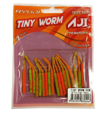 Silikon Yemler RYUJI TINY WORM TPR 5CM, 18AD Silikon Yem  - PURPLE GLOW