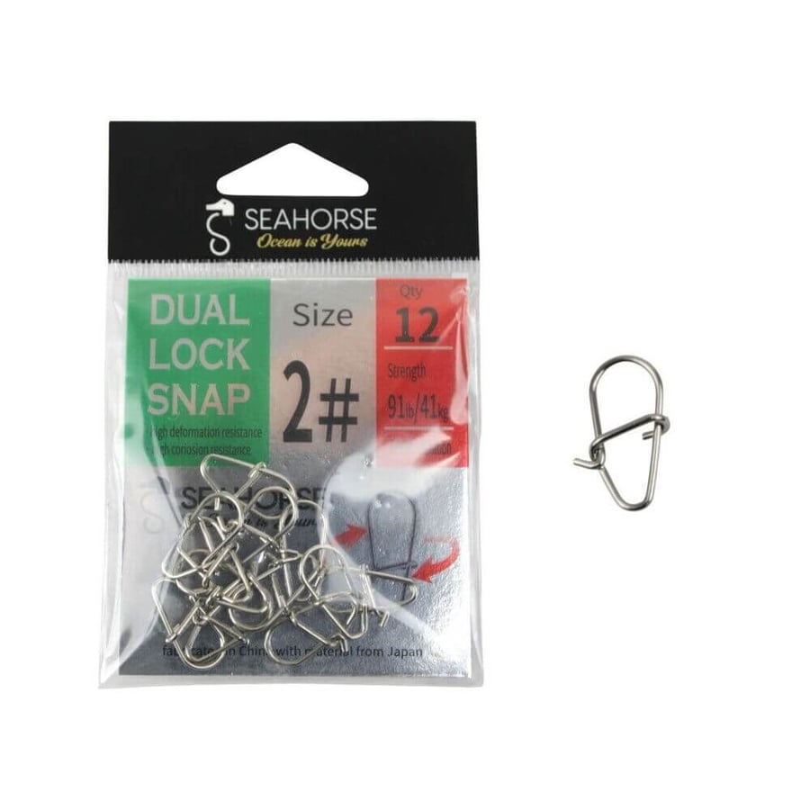 Sea Horse Dual Lock Snap Nickel  Qty:12 Klips & Fırdöndü