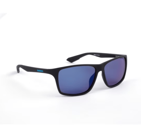 Balıkçı Giyim Shimano Eyewear Sunglasses Technium Matte Black & Blue Mirror