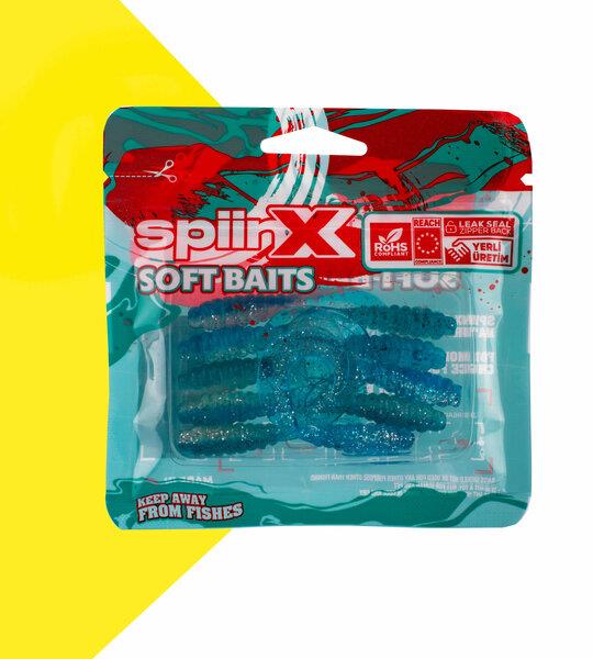 Silikon Yemler Spiinx Crazy Tail Kuyruk 7.5CM 10P Silikon Yem  - BLUE SILVER