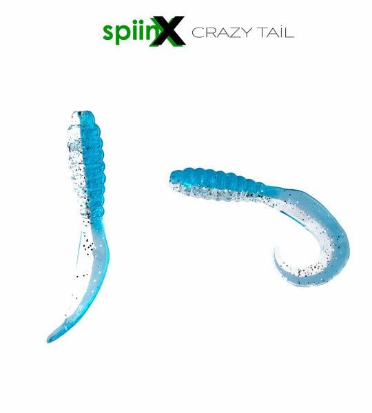 Silikon Yemler Spiinx Crazy Tail Kuyruk 7.5CM 10P Silikon Yem  - BLUE SILVER