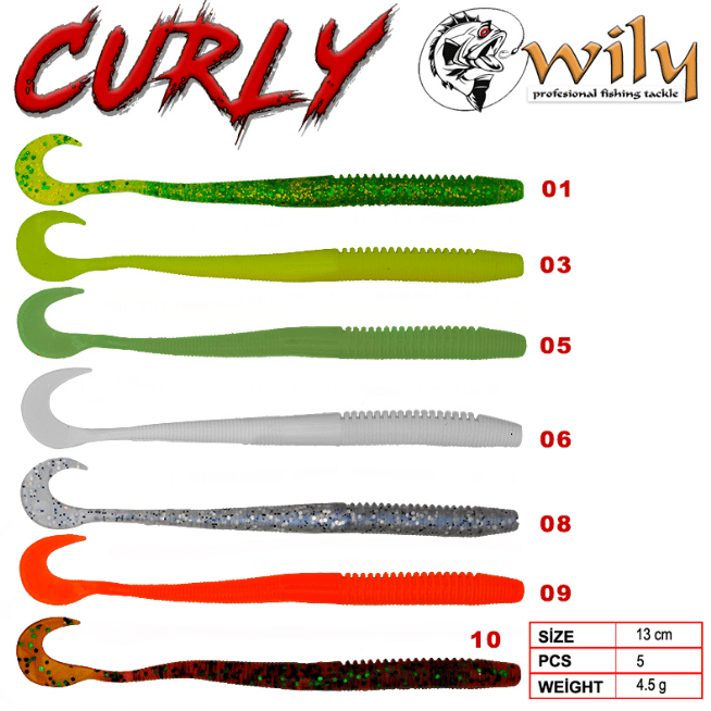 Silikon Yemler Wily Curly Silikon Yem 13 cm 4.5 gr - 1