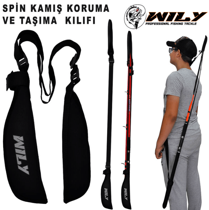 Çanta ve Kutular Wily Neopren Spin Kamış Koruma ve Taşıma Kılıfı