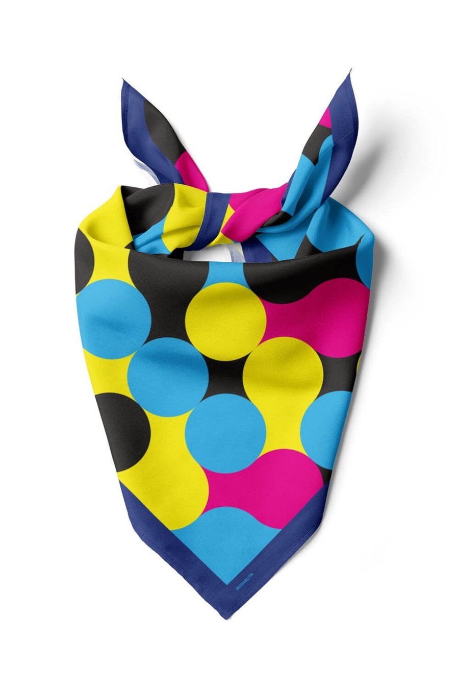 Violla E30 Kadın Egzotik Desenli Bandana 50x50 Mavi Sarı DG0334-22