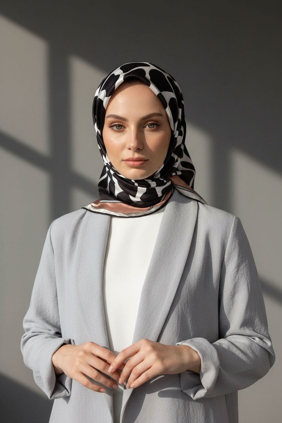 Kristal Taş Desenli Bakır Renkli 90x90 Eşarp (İpek İçermez) Dikim Şekli : El Dikişi