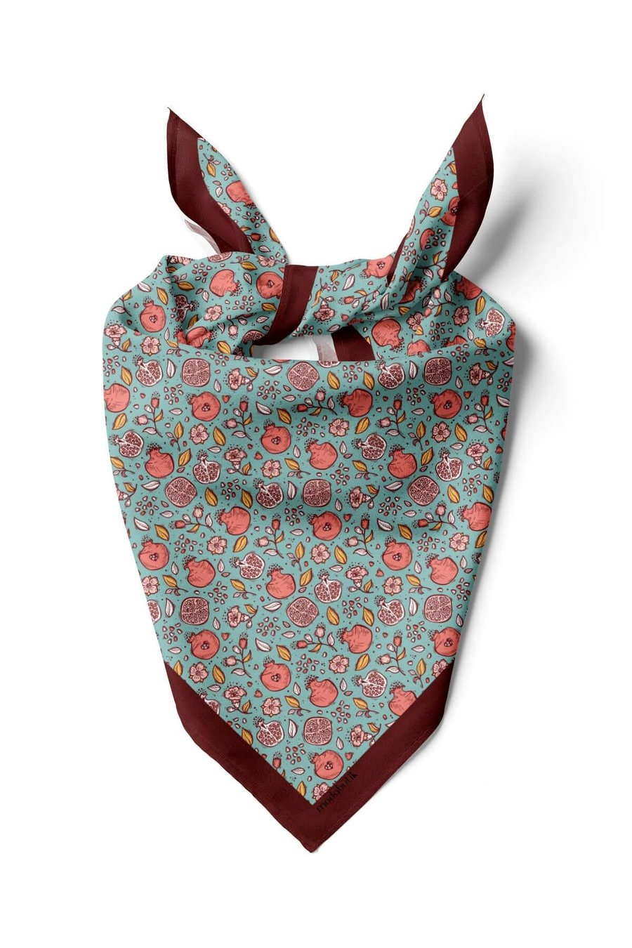 Violla Kadın Açık Mavi Küçük Nar Desenli 50x50 Bandana DG0736
