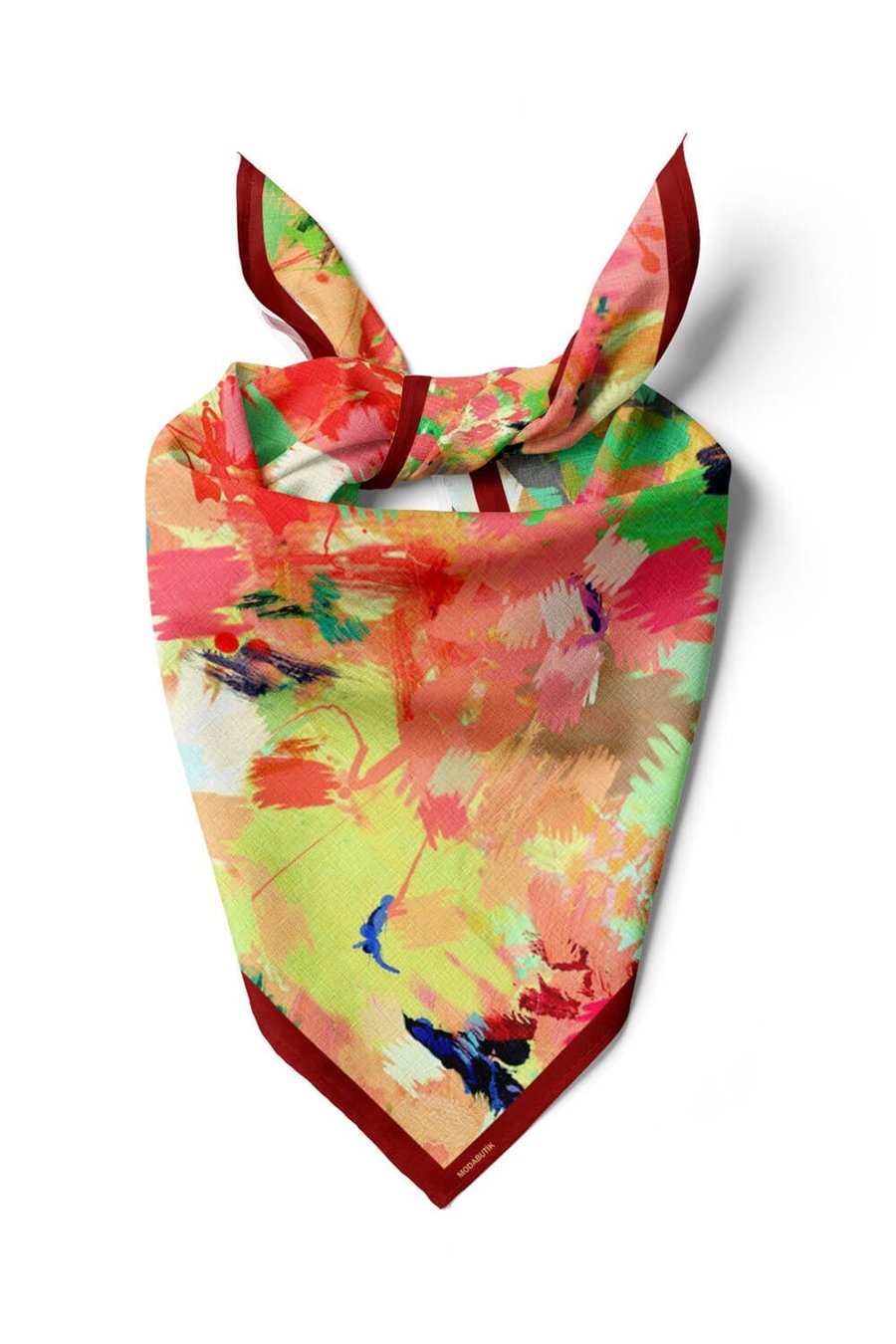 Violla D112 Kadın Sulu Boya Desenli Bandana 50x50 DG0490-22