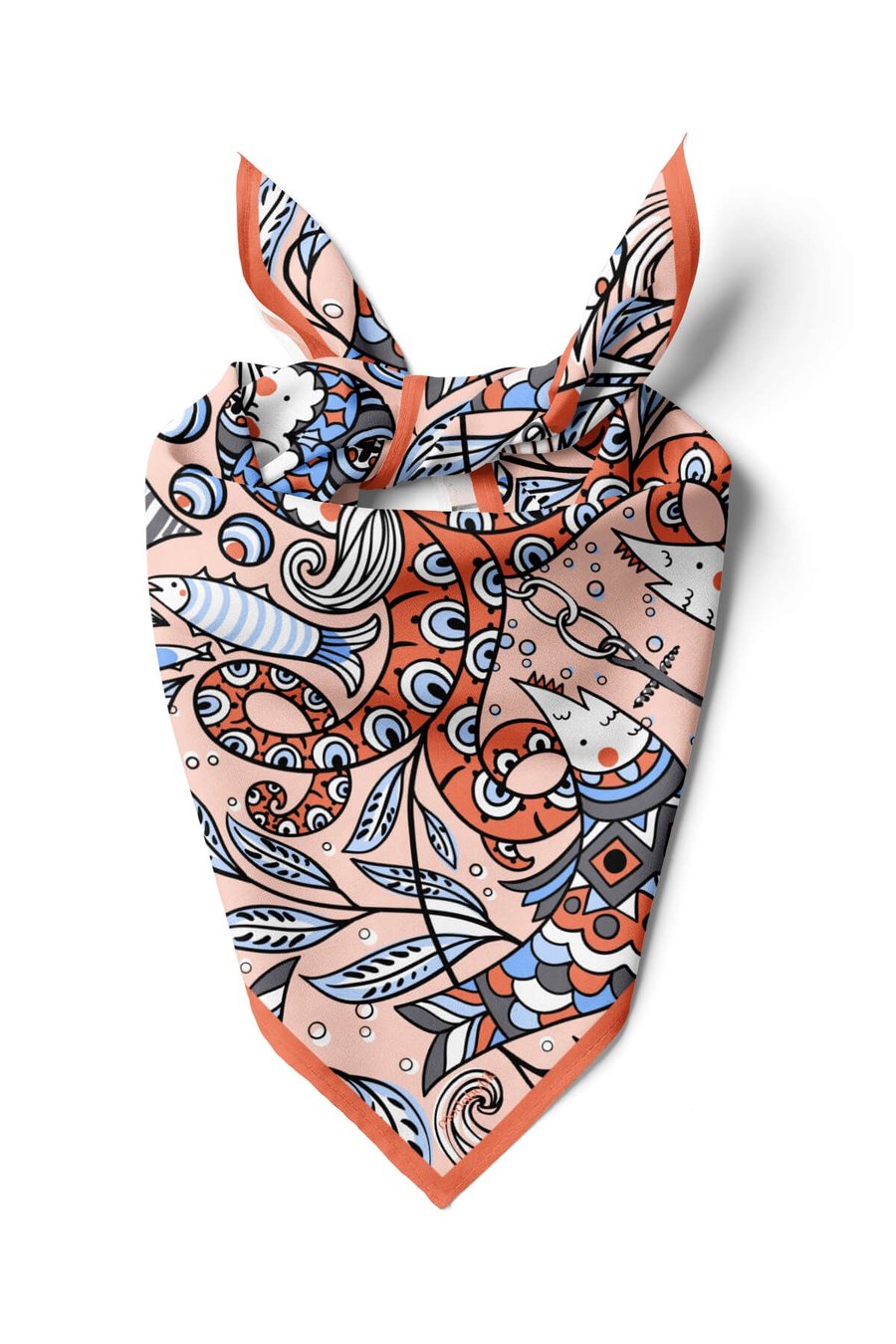 B12  Violla Balık Desenli Bandana