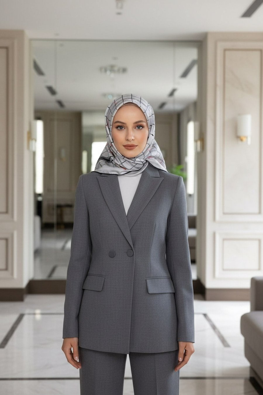 %100 Twill İpek Çıtır Çiçek Desenli Gümüş - Pembe Renkli 90x90 Eşarp Dikim Şekli : El Dikişi
