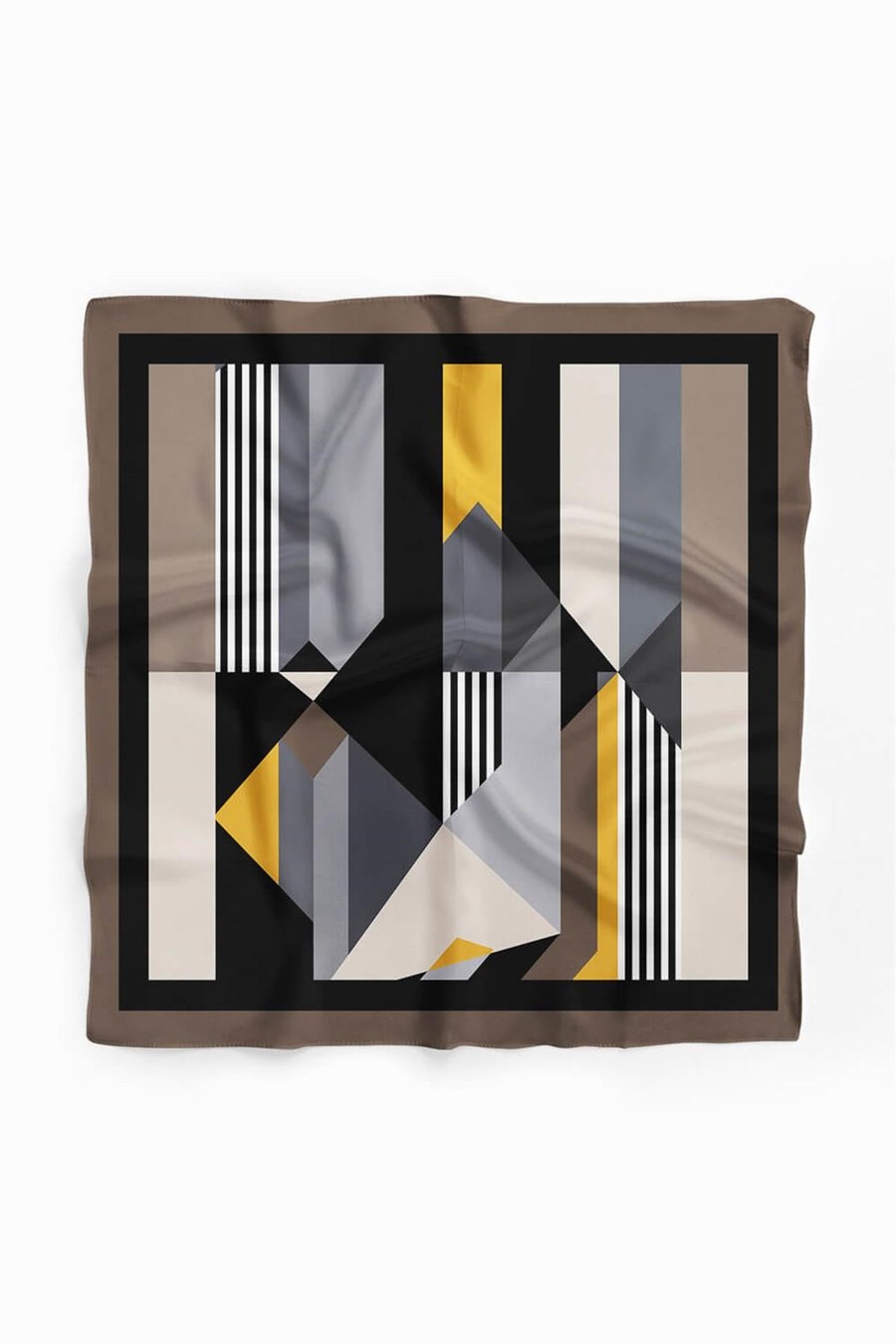 Violla G42 Kadın Gri Geometrik Desenli 50x50 Bandana DG01526-22