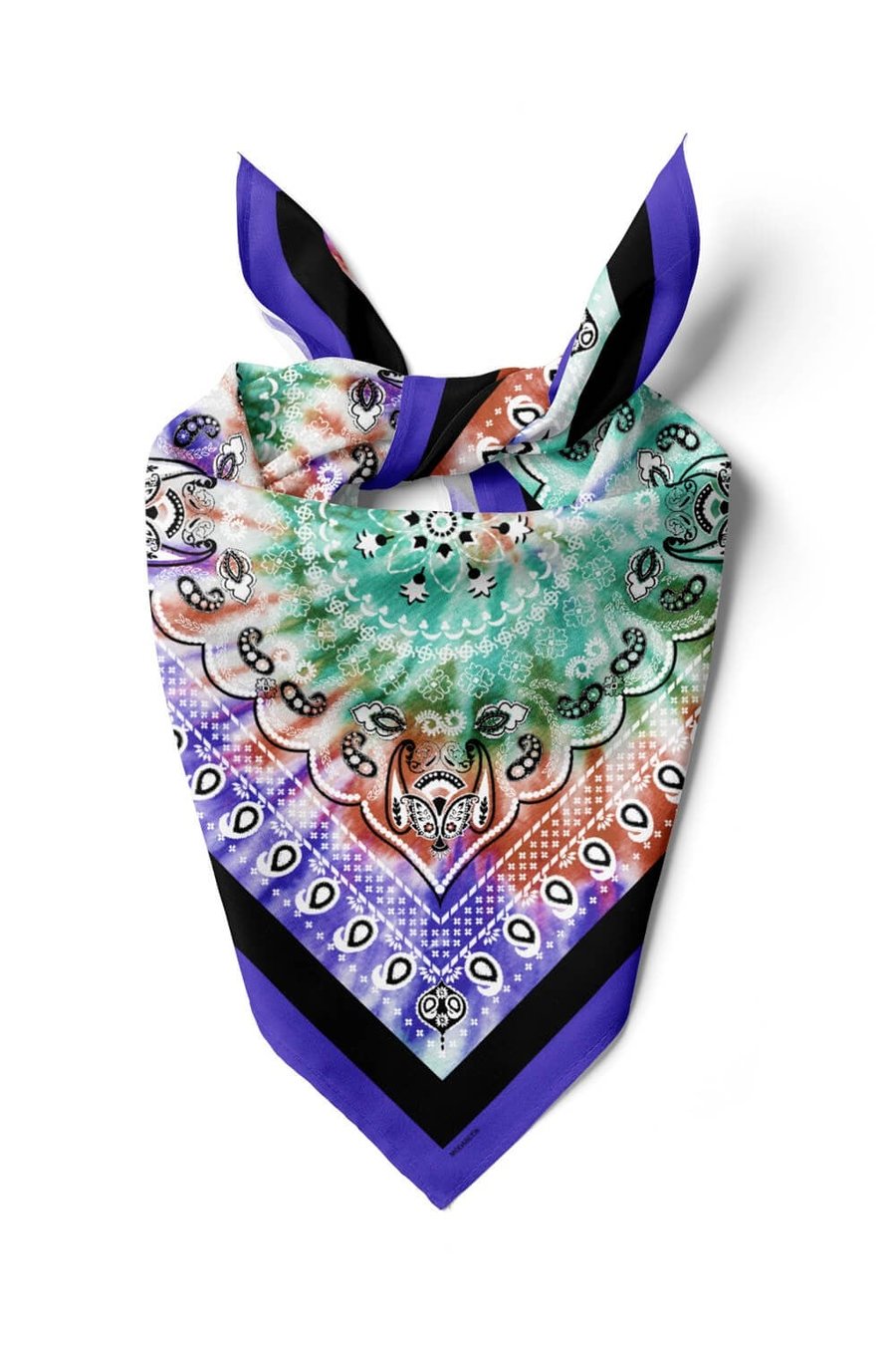 Violla D11 Kadın Turkuaz Etnik Desenli 50x50 Bandana DG01573-22