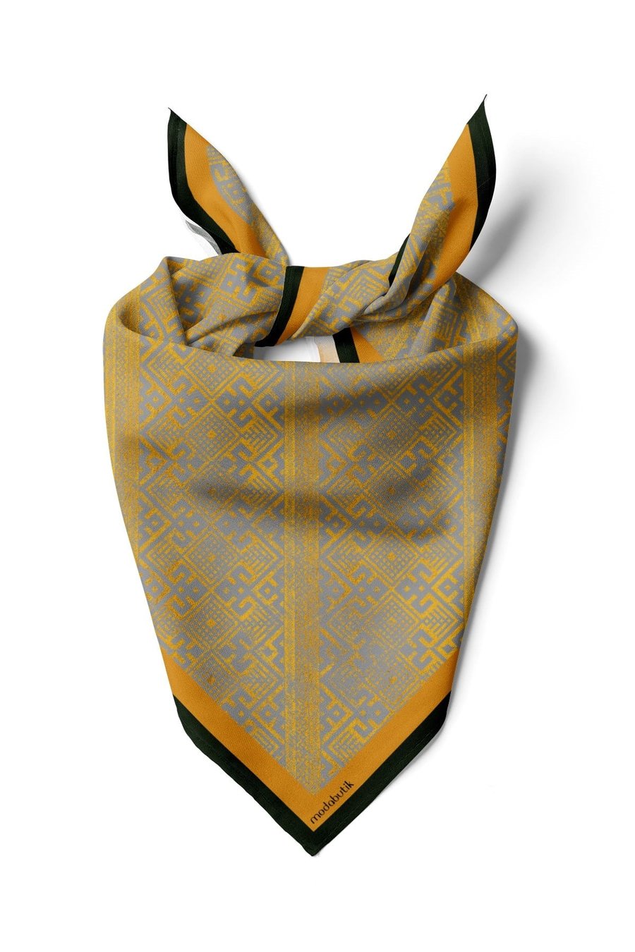 Violla G53 Kadın Turuncu Geometrik Desenli 50x50 Bandana DG01645-2