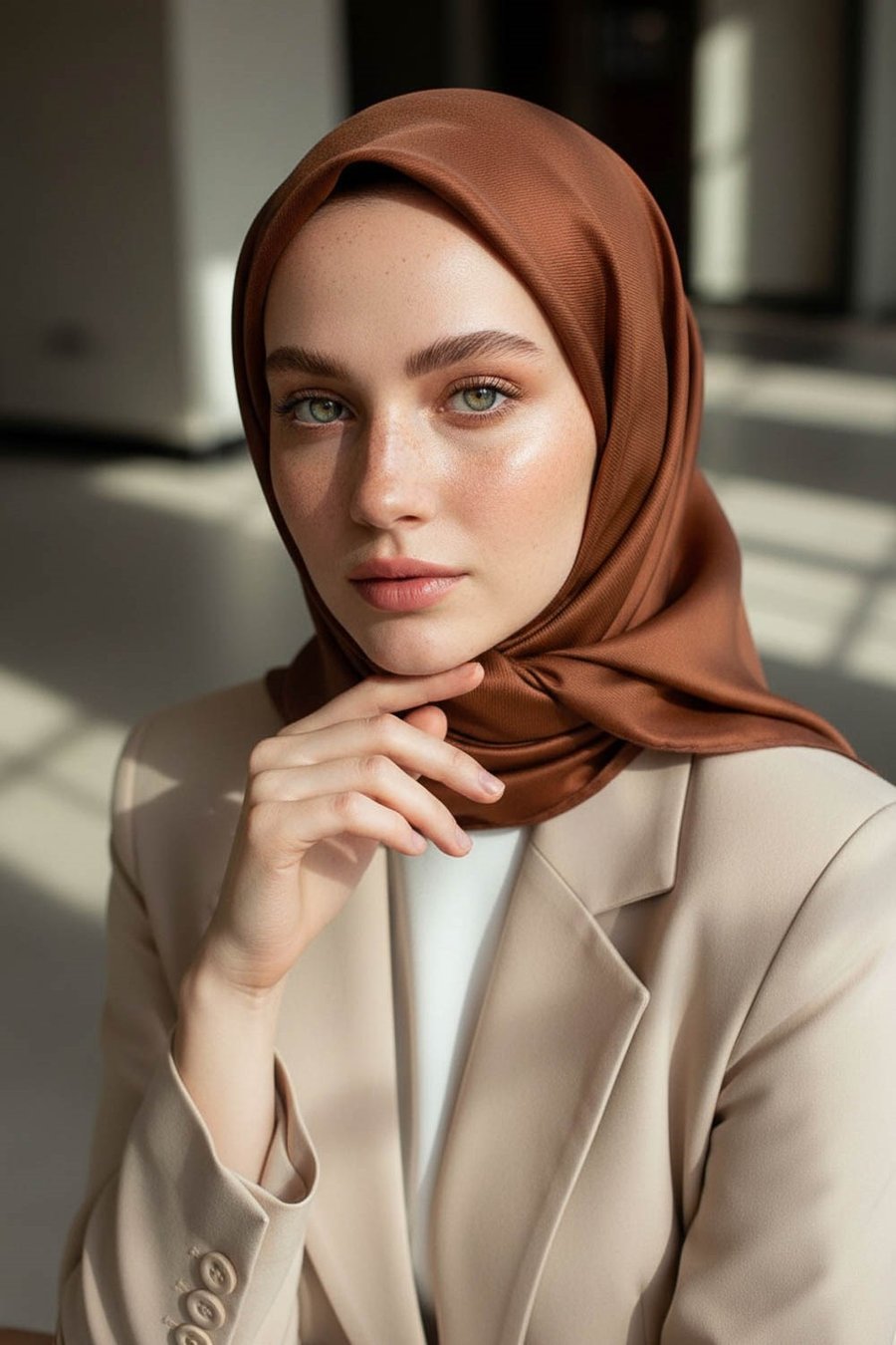 %100 Twill İpek Düz Kiremit Renkli Daha Tok Exclusive Serisi 90x90 Eşarp Dikim Şekli : El Dikişi