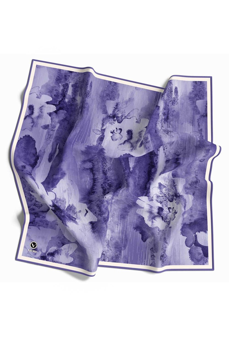 Twill Batik Desenli Saks Renkli 90x90 Eşarp (İpek İçermez) Dikim Şekli : El Dikişi