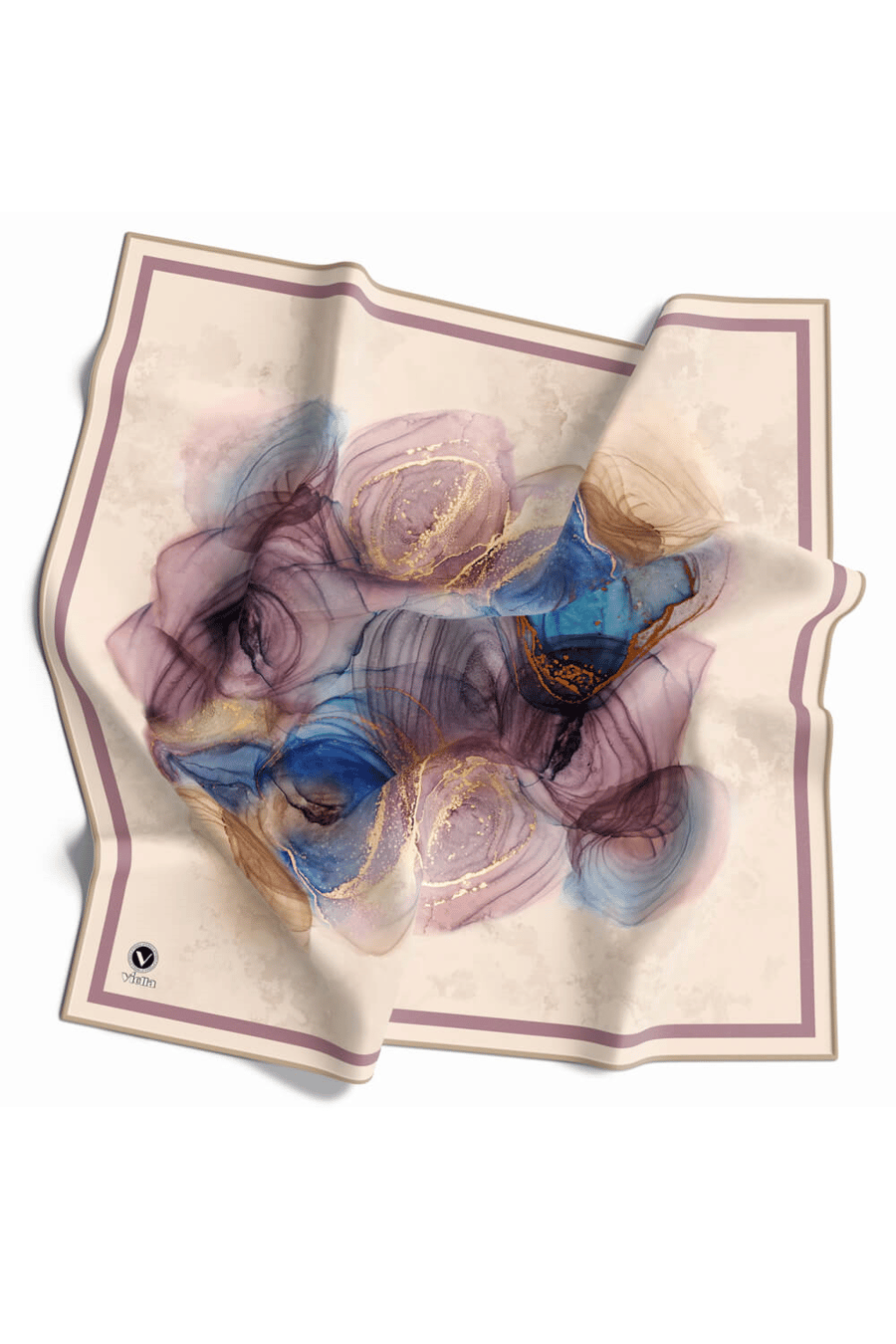 Twill Helezon Batik Desenli Lila Renkli 90x90 Eşarp (İpek İçermez) Dikim Şekli : El Dikişi