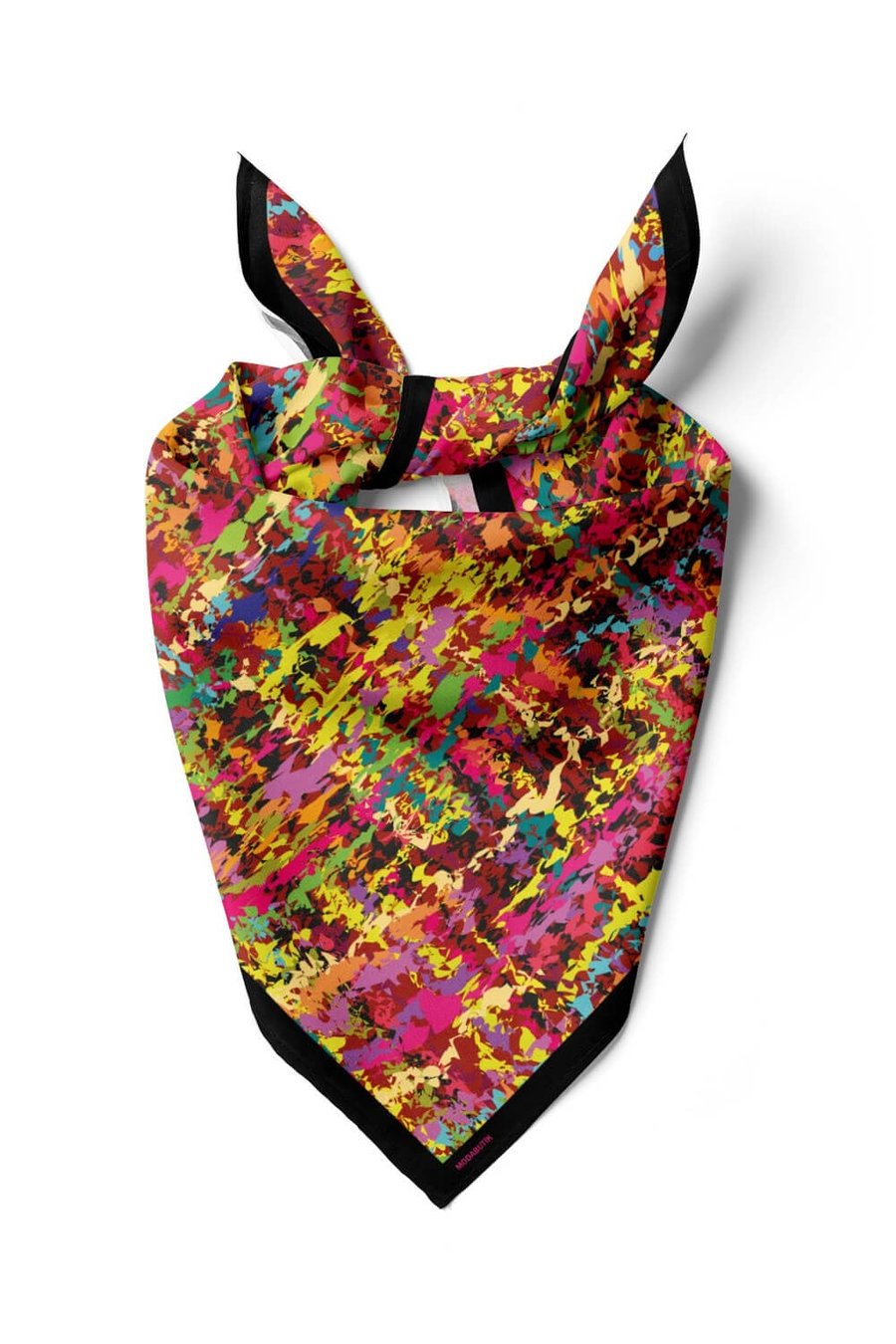 Violla C71 Kadın Yağlı Boya Desenli Bandana 50x50 Pembe Yeşil DG0256-22