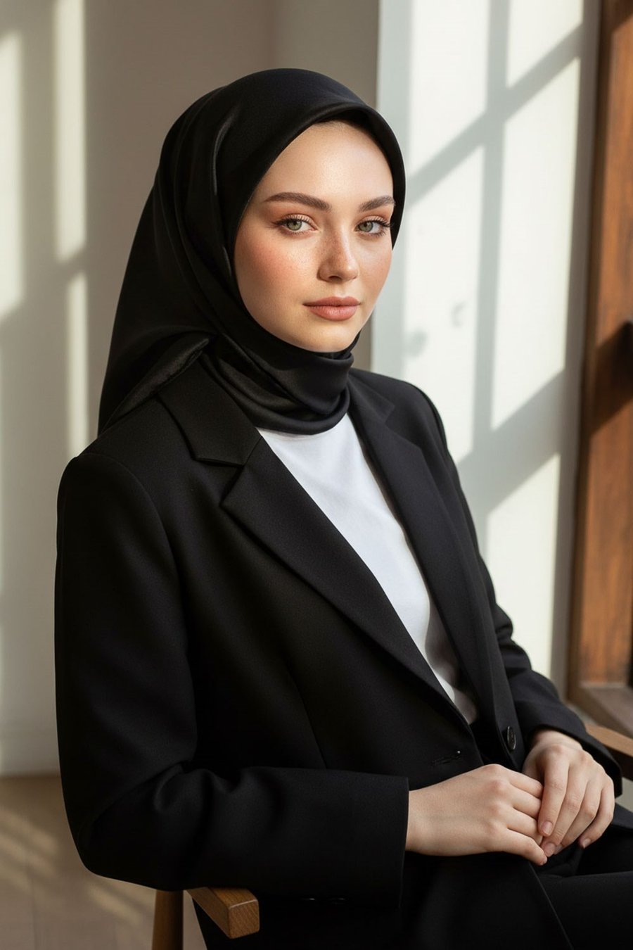 %100 Twill İpek Düz Siyah Renkli Daha Tok Exclusive Serisi 90x90 Eşarp Dikim Şekli : El Dikişi