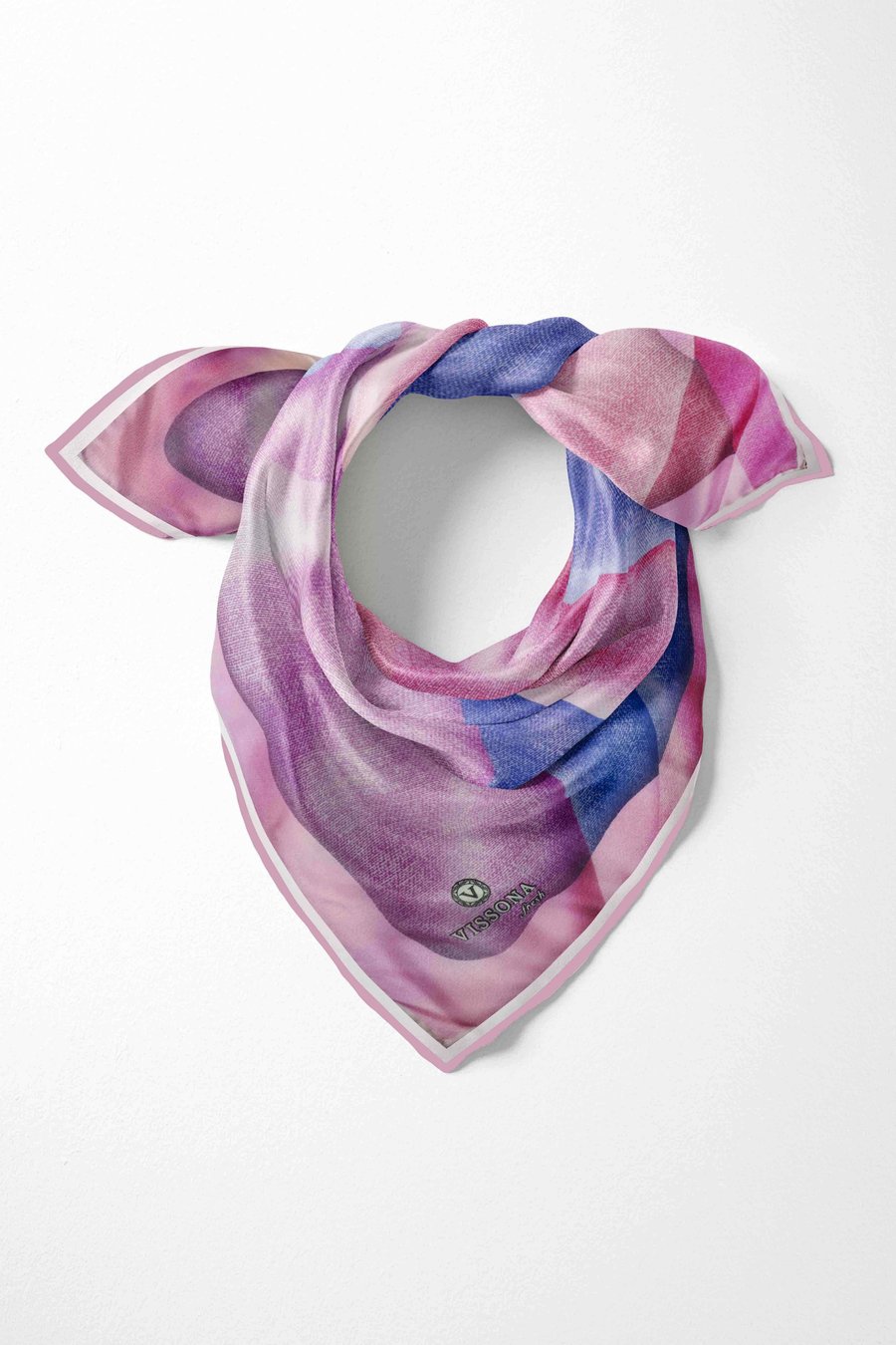 %100 İpek Kadın Desenli Bandana 80x80