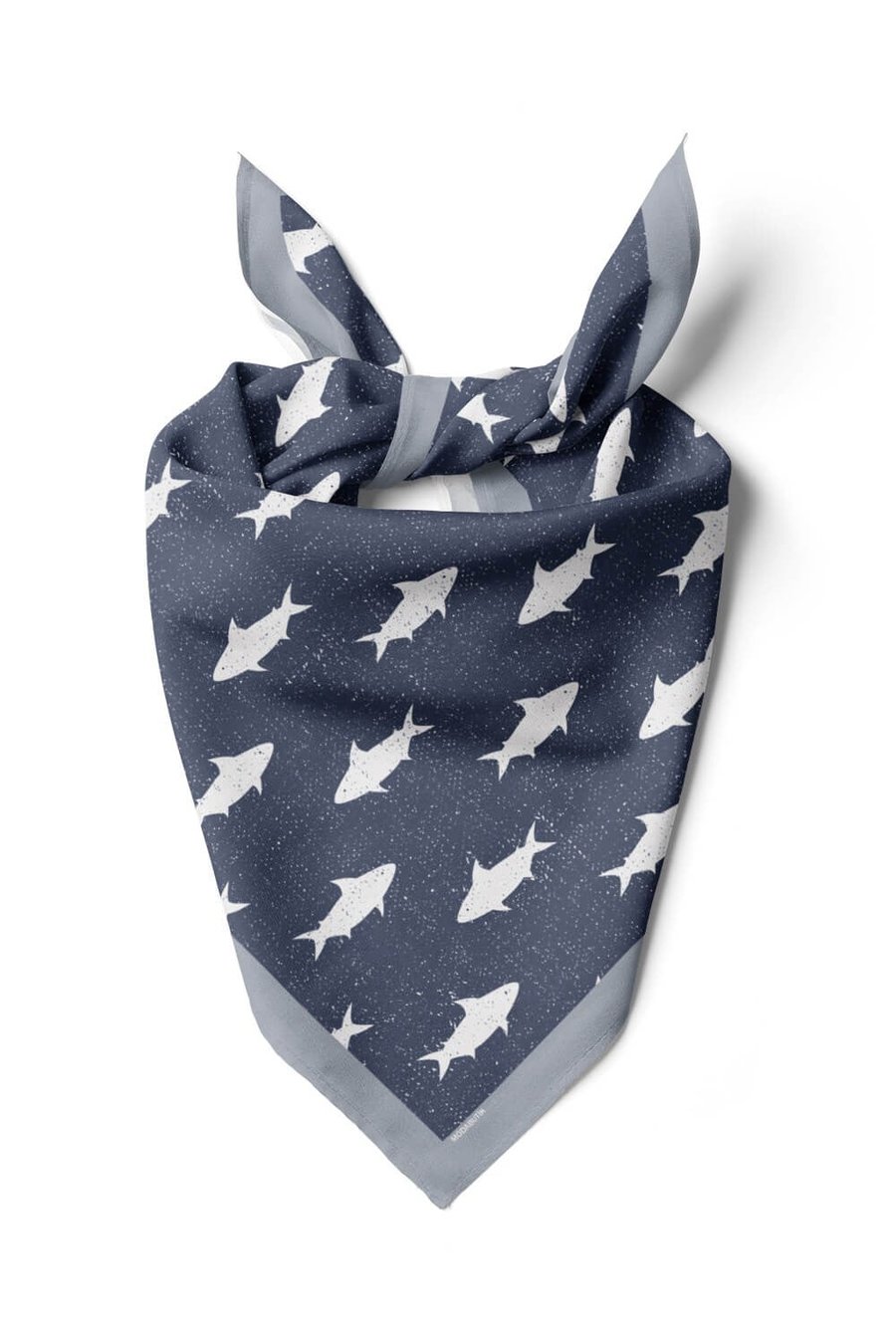 Violla Y59 Kadın Shark  Desenli Bandana 50x50 Mavi DG0134-22