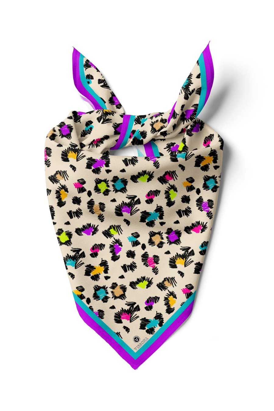 Vissona Leopar Desenli İpek Bandana