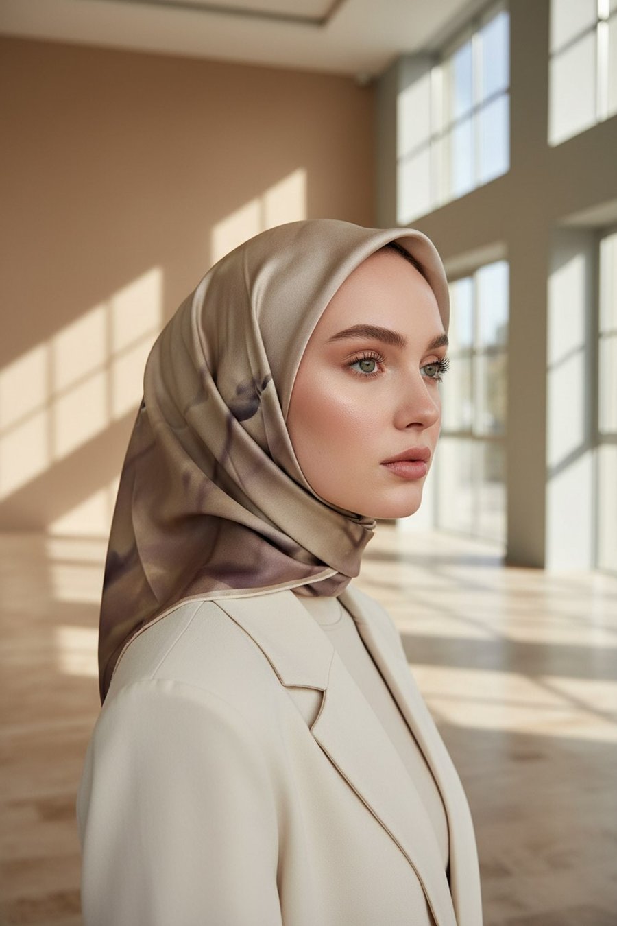 %100 Twill İpek Eşarp 90x90 Çiçek Desenli El Dikişli Kadın Eşarp