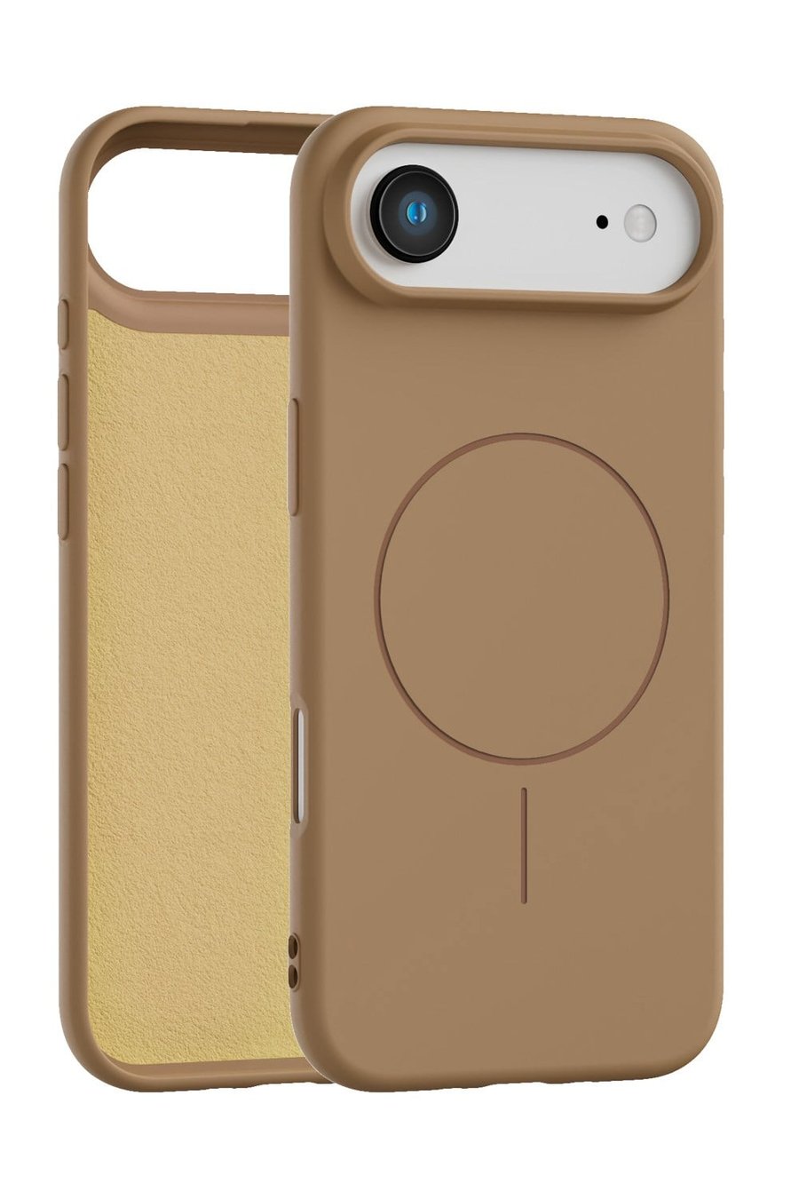 iPhone Air Uyumlu İçi Kadife Magsafe Wireless Şarj Özellikli Camel Renkli Telefon Kılıfı