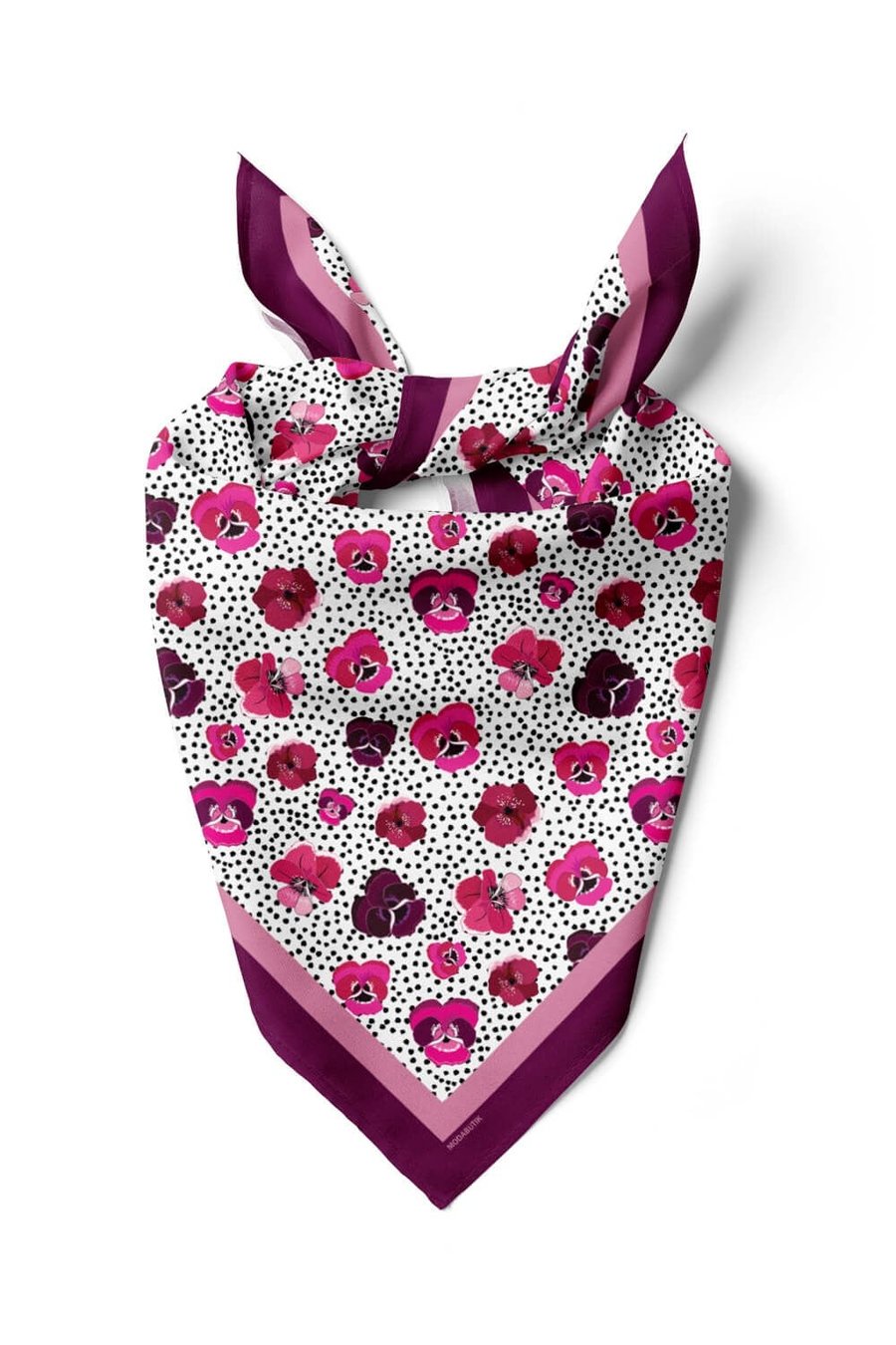 Violla D20 Kadın Menekşe Desenli 50x50 Bandana HYL DG0893-22