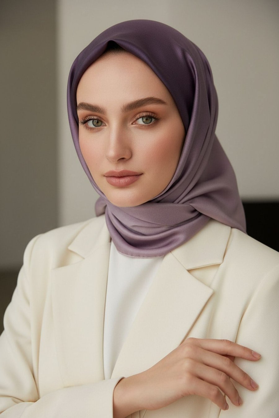 %100 Twill İpek Degrade Desenli Pudra Renkli 90x90 Eşarp Dikim Şekli : El Dikişi