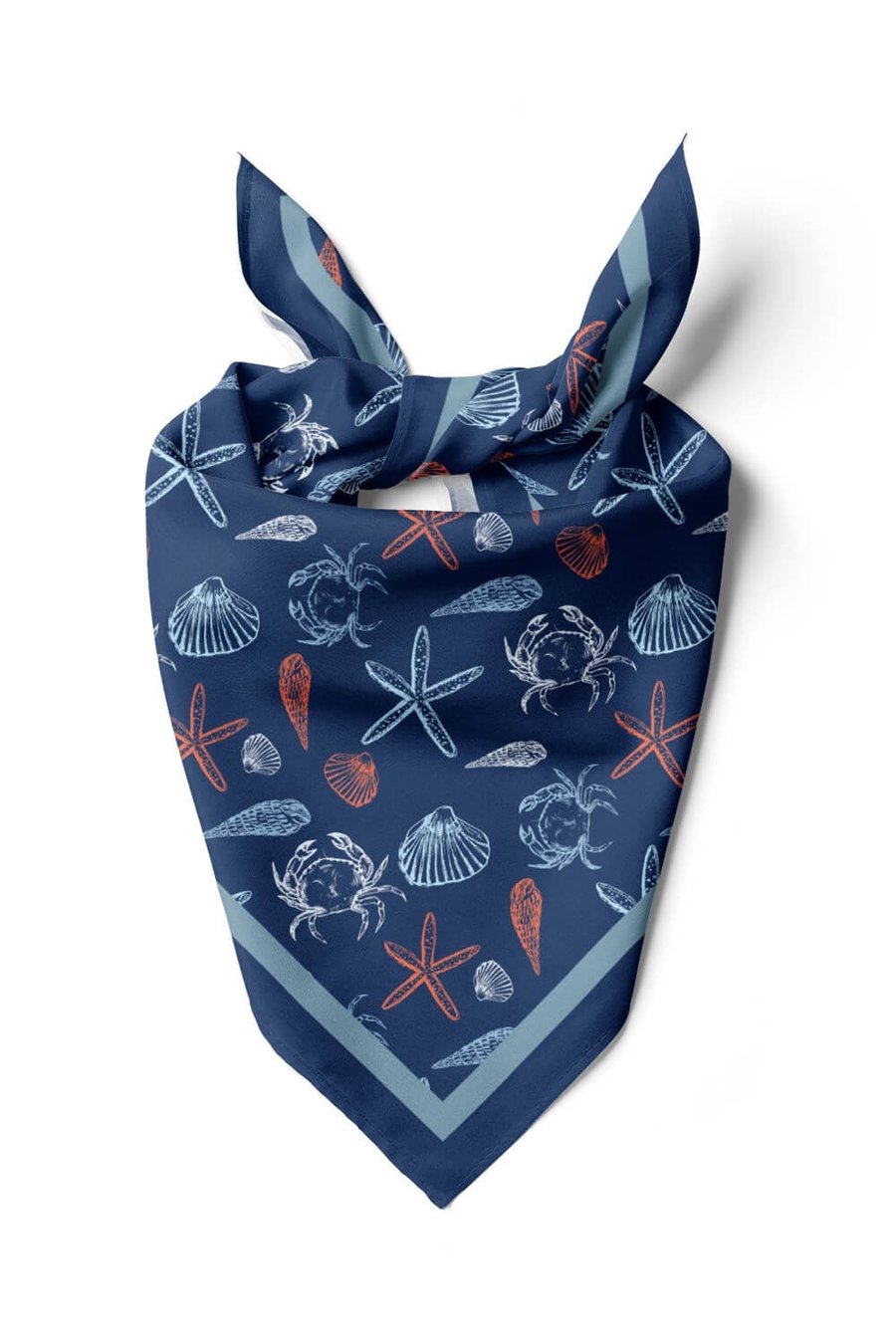 Violla Kadın Lacivert Shell Desenli 50x50 Bandana