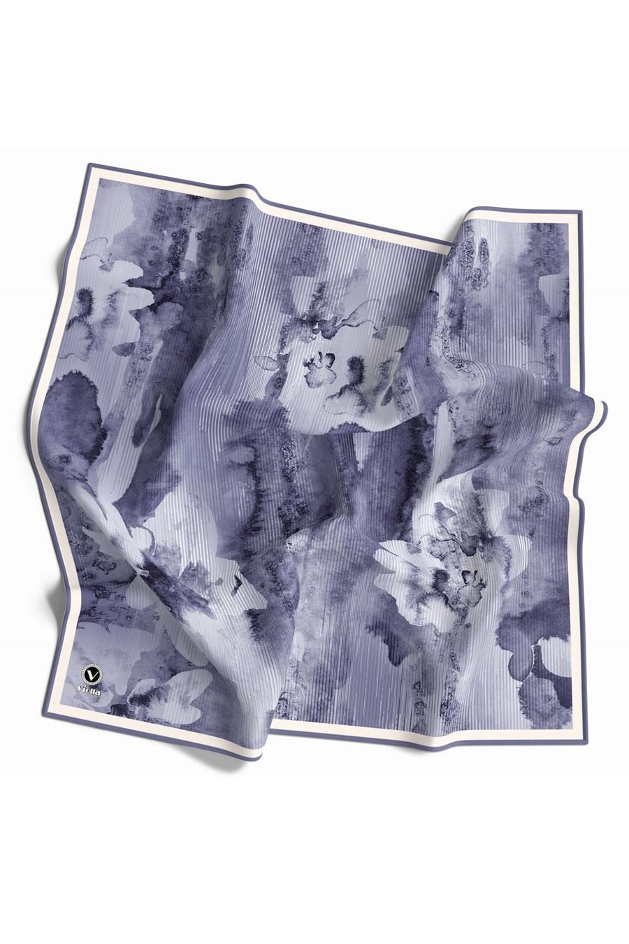 Twill Batik Desenli Bebe Mavisi Renkli 90x90 Eşarp (İpek İçermez) Dikim Şekli : El Dikişi