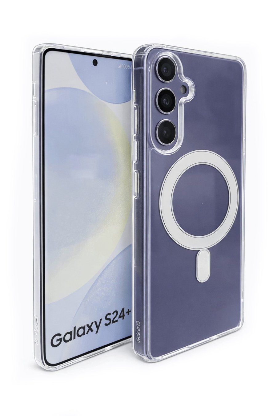 Samsung Galaxy S24 Plus Uyumlu Kamera Korumalı Magsafe Wireless Şarj Özellikli Lüks Şeffaf Silikon Telefon Kılıfı