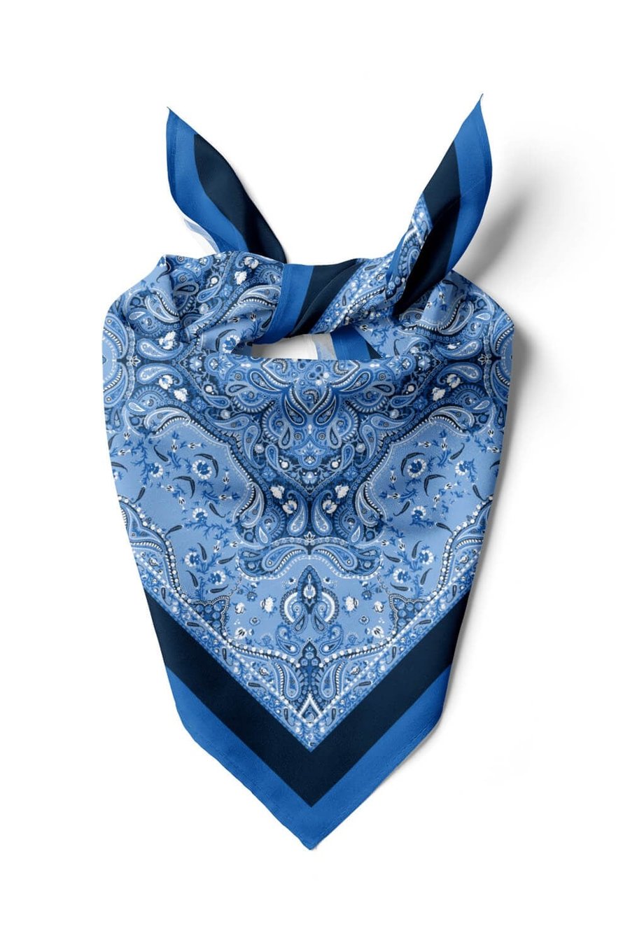 Violla Kadın  Mavi Lacivert Dear Desenli 50x50 Bandana